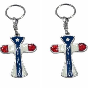 PUERTO RICO (2) Boricua Cross Key Chain Souvenir